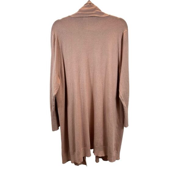 Ladies Leith Cozy Long Cardigan Light Pink Open Front Size XL - Picture 3 of 9